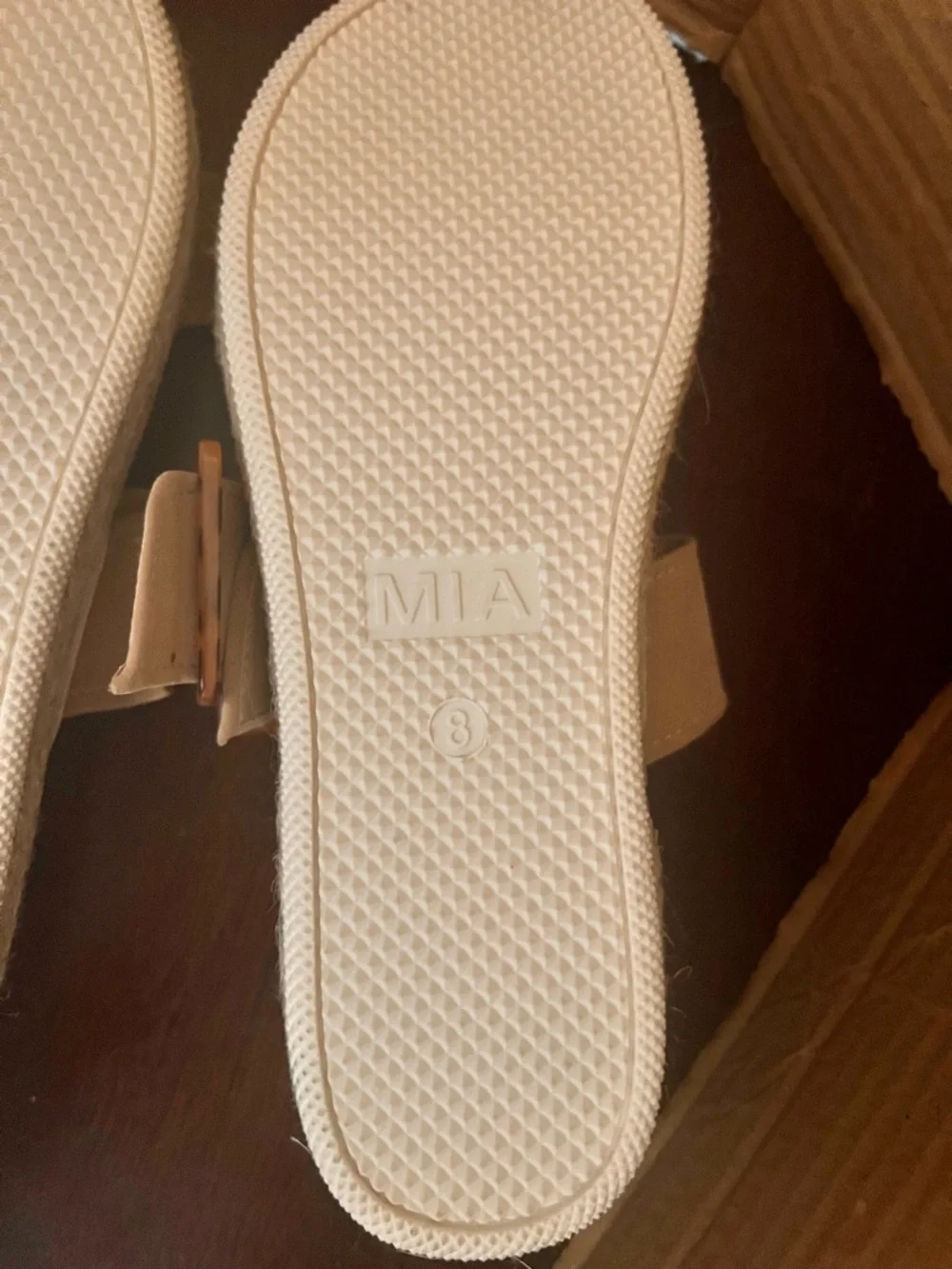 MIA Tan Double-Strap Slide Sandals with Buckle Accent - Picture 10 of 14